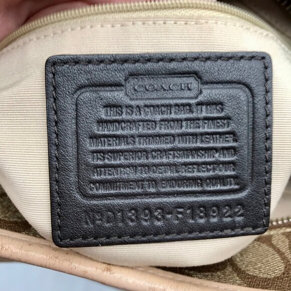 Coach Brown And Tan Coated Canvas Peyton Heritage Shoulder Tote Bag F18922 - Picture 11 of 11